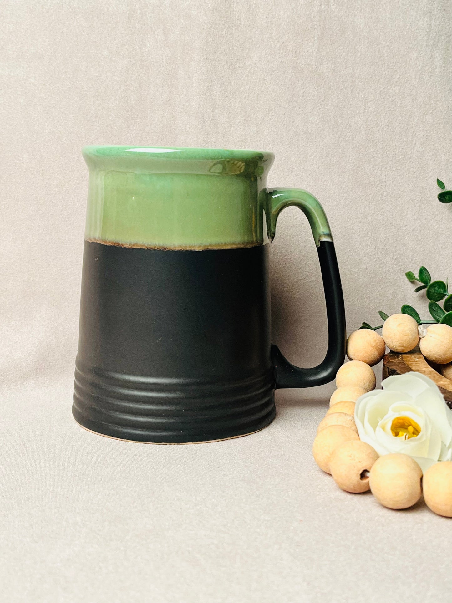 Studio Beer Mug-Black & Green - cozykutumbhstore