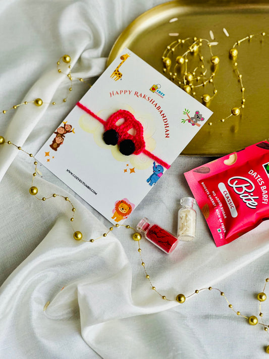 Pink Car | Kids Fabric Rakhi