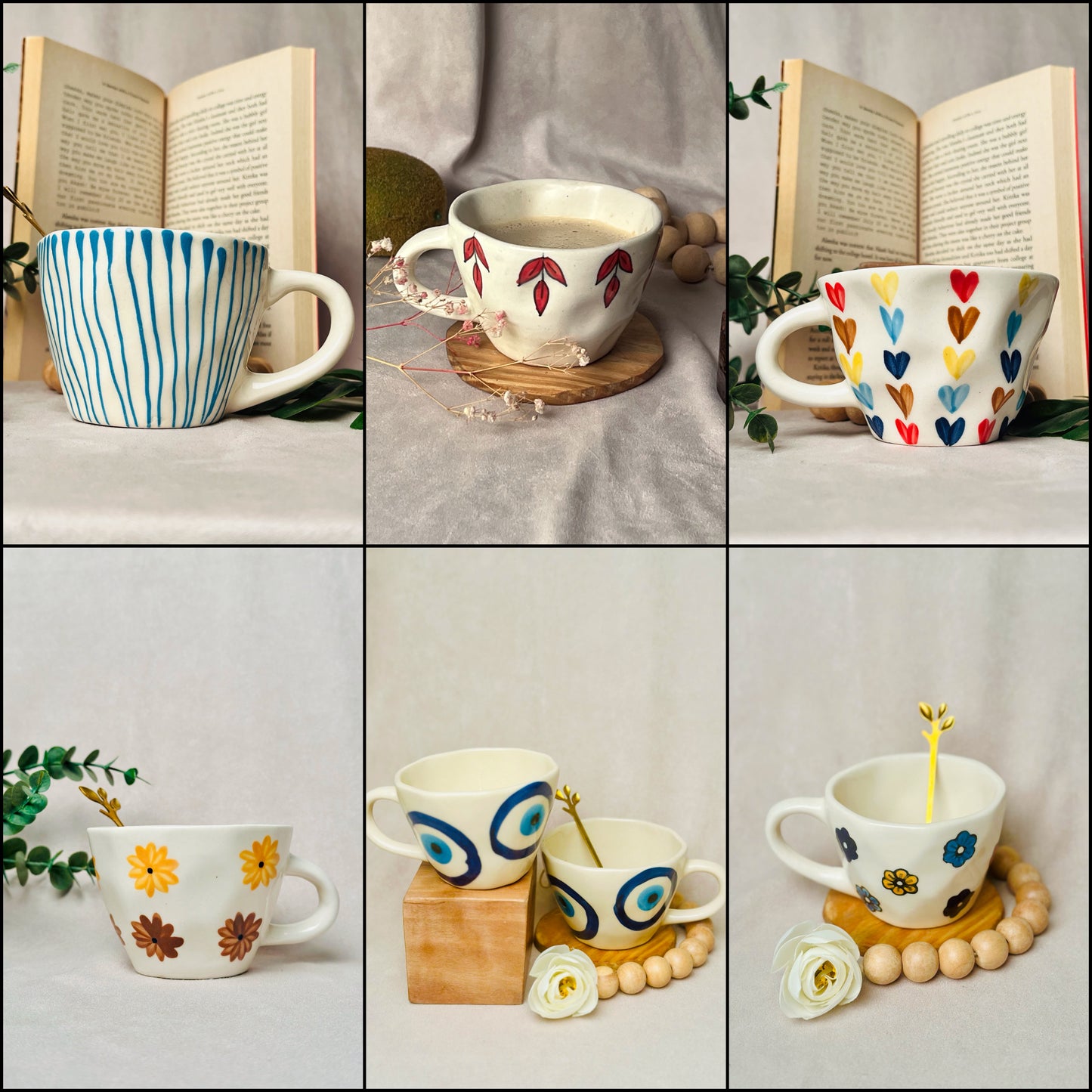 Handpainted Mugs Bundle-2 - cozykutumbhstore