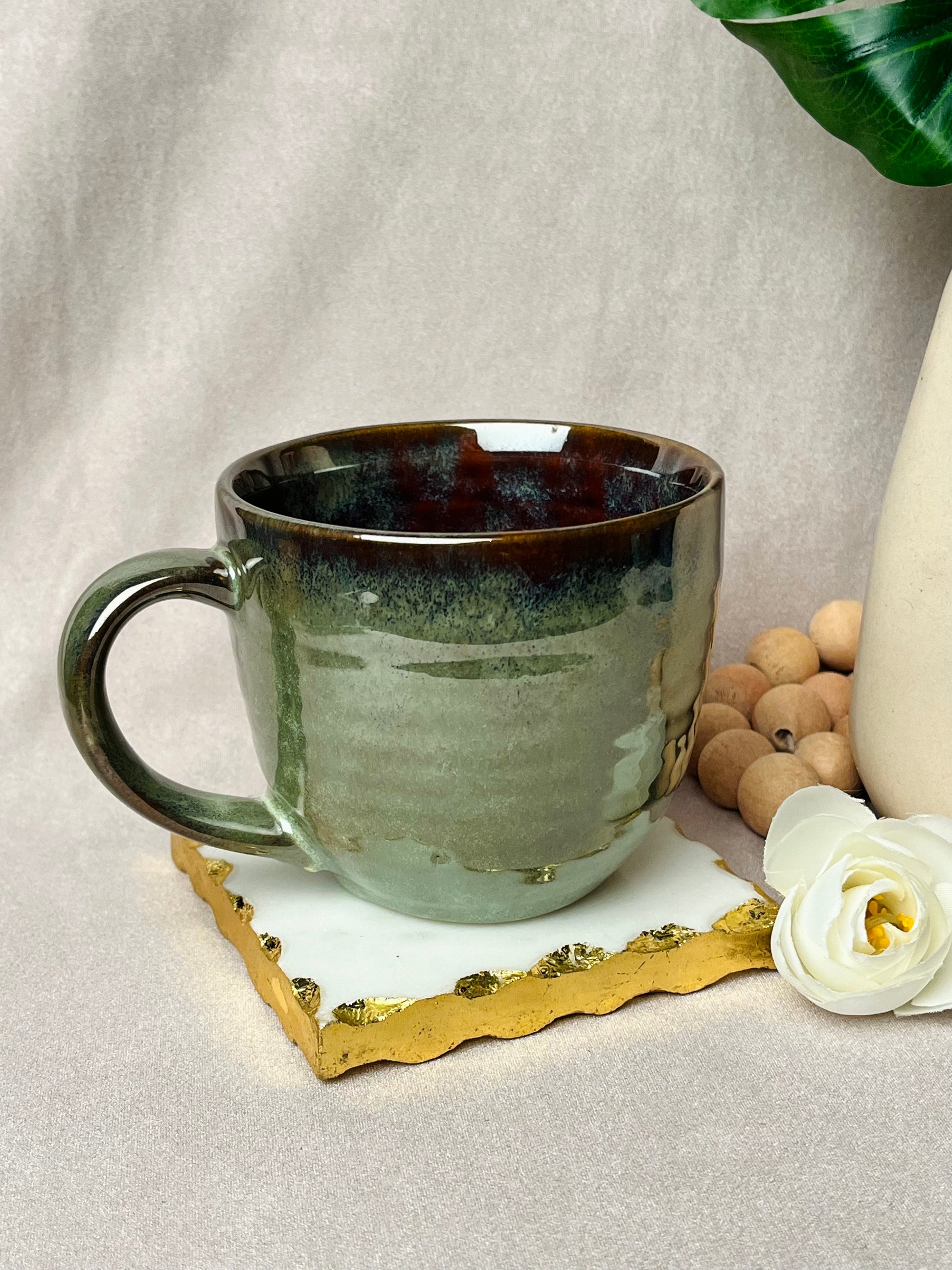 Big Green Cappuccino Mug - cozykutumbhstore
