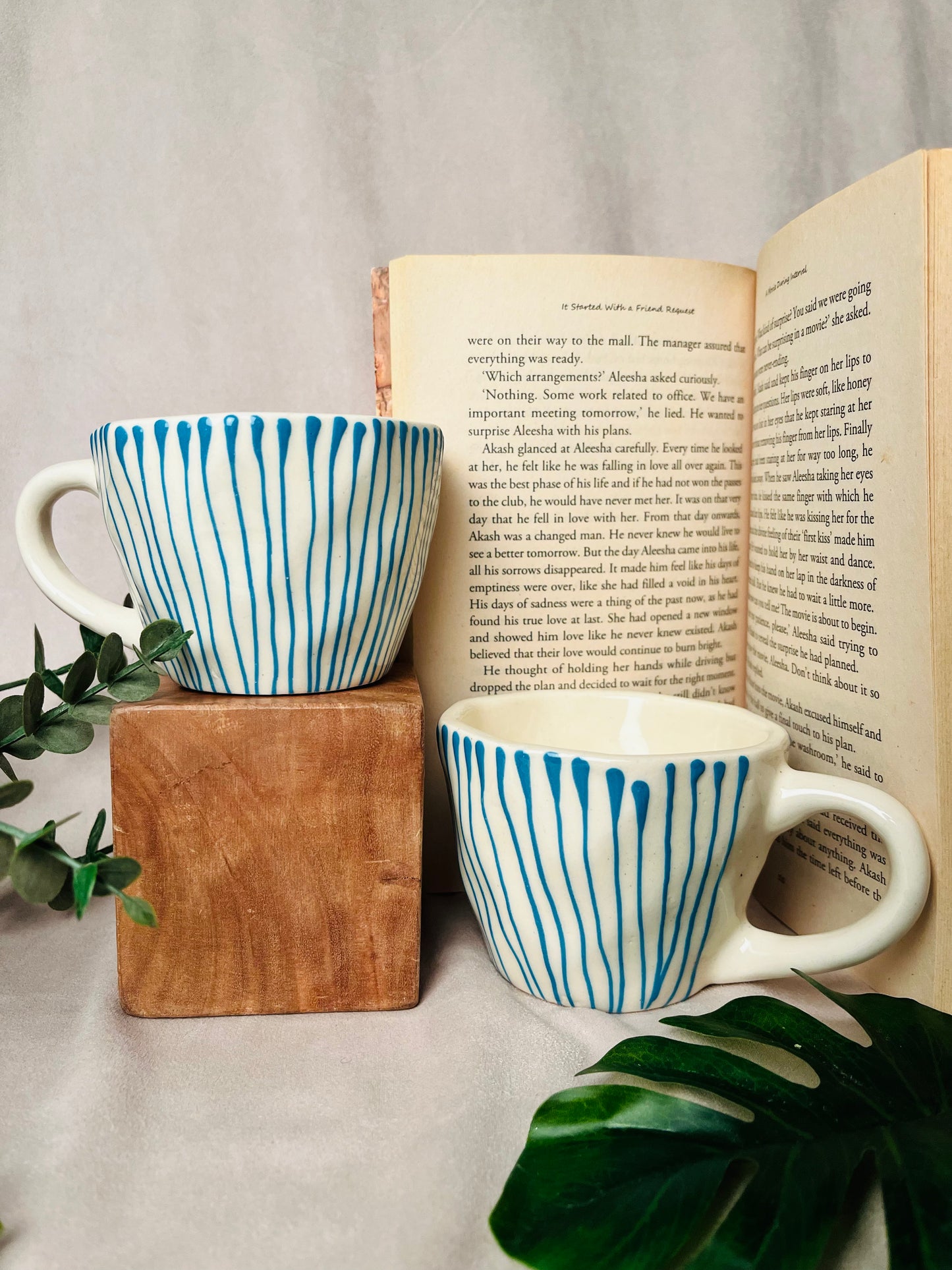 Blue Strokes Mug - cozykutumbhstore