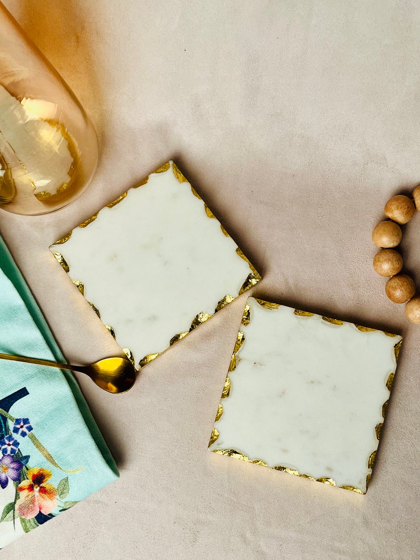 Marble Coasters (Set of 2) - cozykutumbhstore