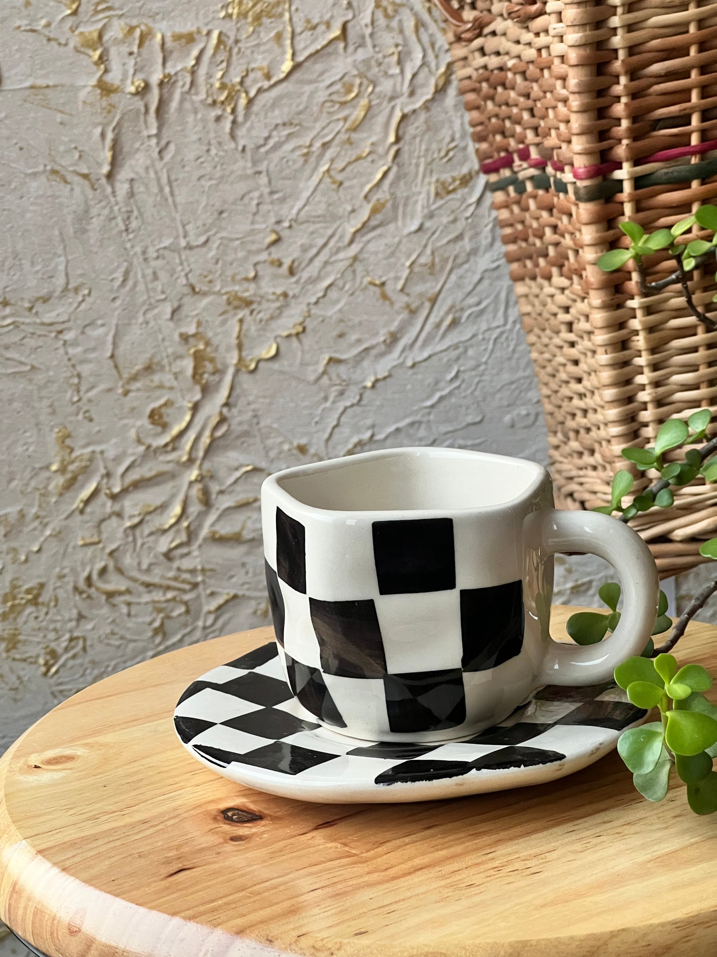 Chessy Cup & Saucer - cozykutumbhstore