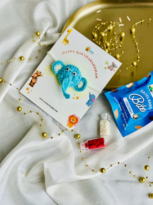 Blue Elephant| Kids Fabric Rakhi