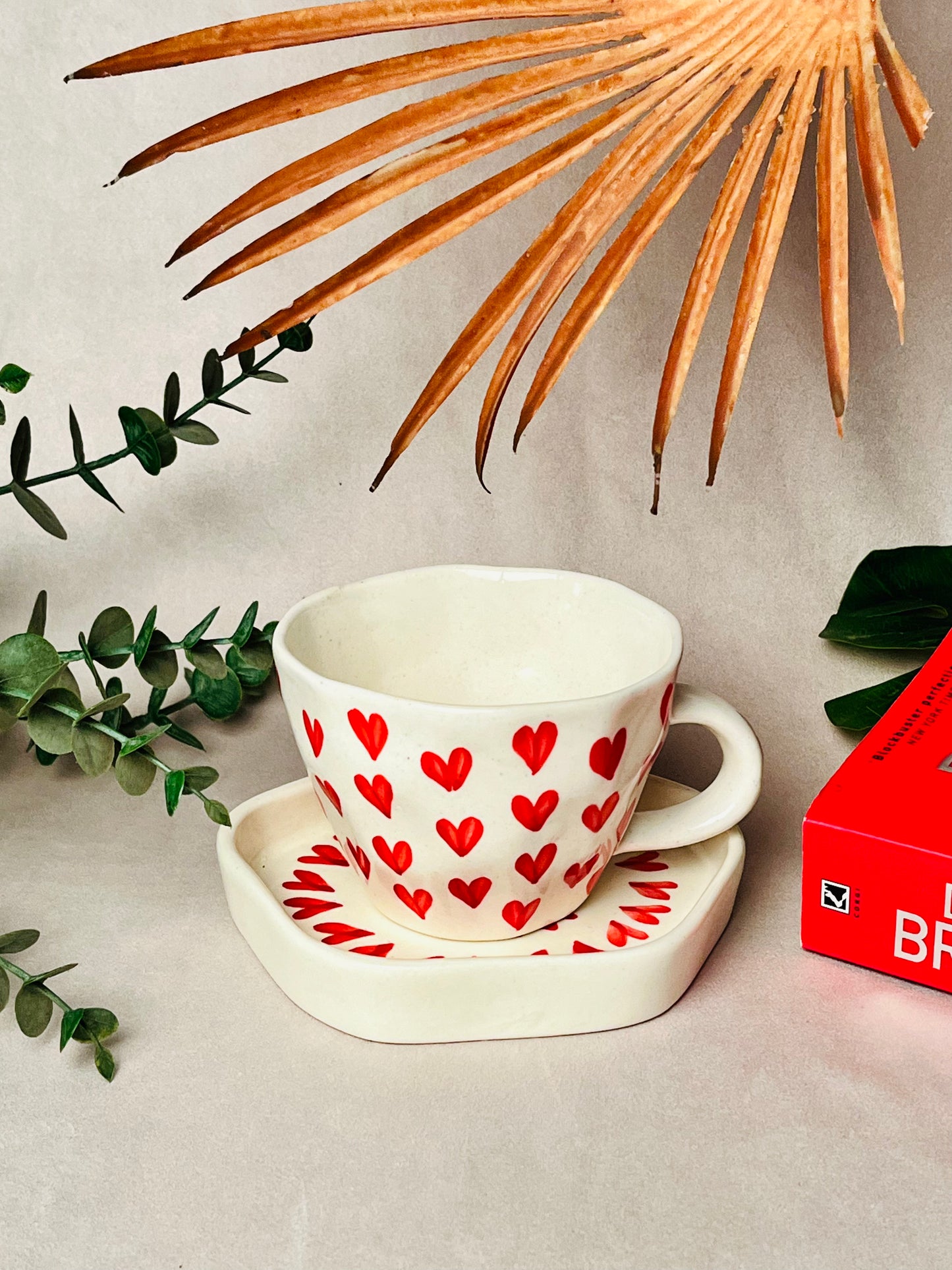 Dil Se All Hearts Cup & Saucer - cozykutumbhstore