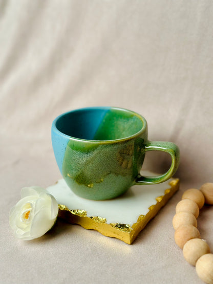Demitasse Espresso Cups - Blue and Green - cozykutumbhstore