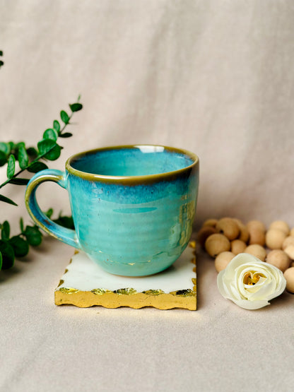 Big Turquoise Cappuccino Mug - cozykutumbhstore