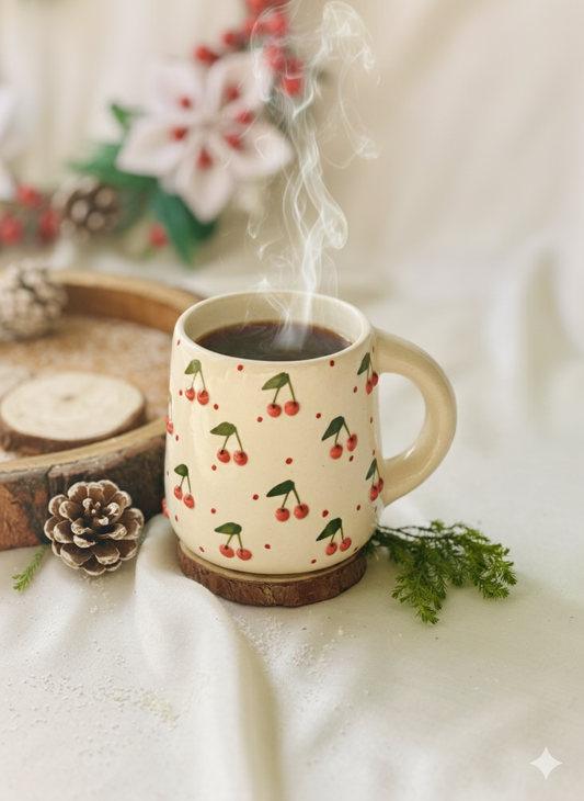Embossed Cherries Mug