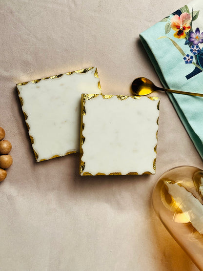Marble Coasters (Set of 2) - cozykutumbhstore