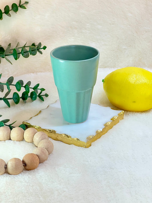 Misty Teal Cutting Chai Cup - cozykutumbhstore