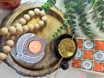 Wooden Hand-carved Phool Tea-light Holder - cozykutumbhstore