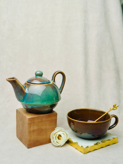 One person kettle with mug (stackable) - cozykutumbhstore