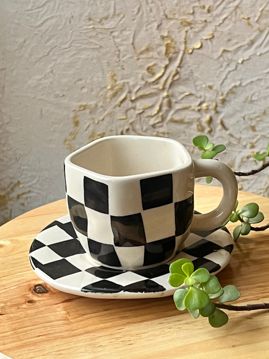 Chessy Cup & Saucer - cozykutumbhstore