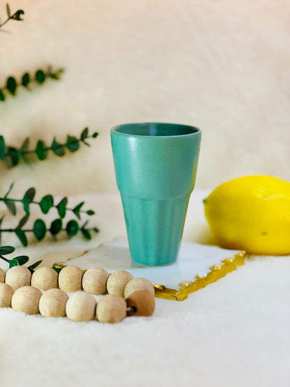 Misty Teal Cutting Chai Cup - cozykutumbhstore
