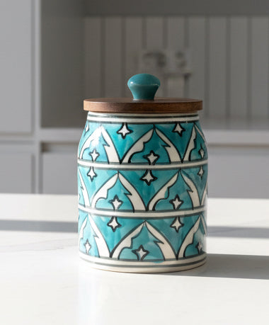 Ceramic Canister- Mughal Handpainting