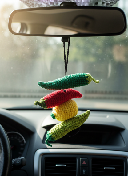 Crochet Nimbu Mirchi Hanging