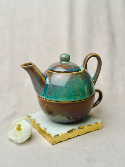 One person kettle with mug (stackable) - cozykutumbhstore