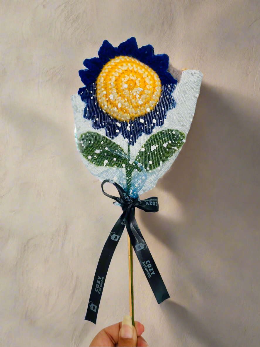Crochet Starry Night Sunflower - cozykutumbhstore