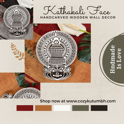 Hand-carved Kathakali Wall Décor - cozykutumbhstore