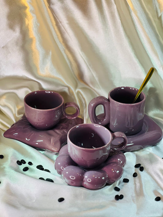 Hues of Purple Cups & Saucers Combo - cozykutumbhstore