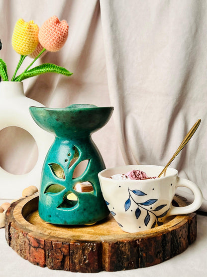 Turquoise Floral Aroma Diffuser - cozykutumbhstore
