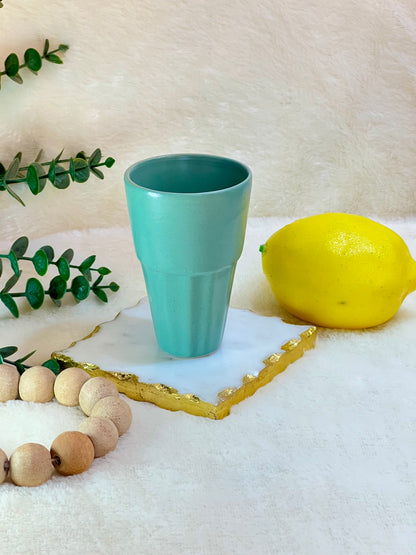 Misty Teal Cutting Chai Cup - cozykutumbhstore