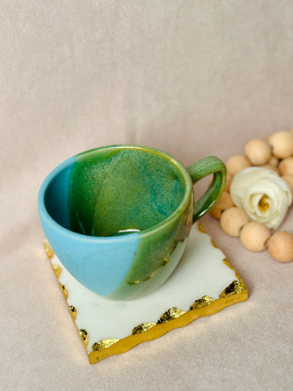 Demitasse Espresso Cups - Blue and Green - cozykutumbhstore
