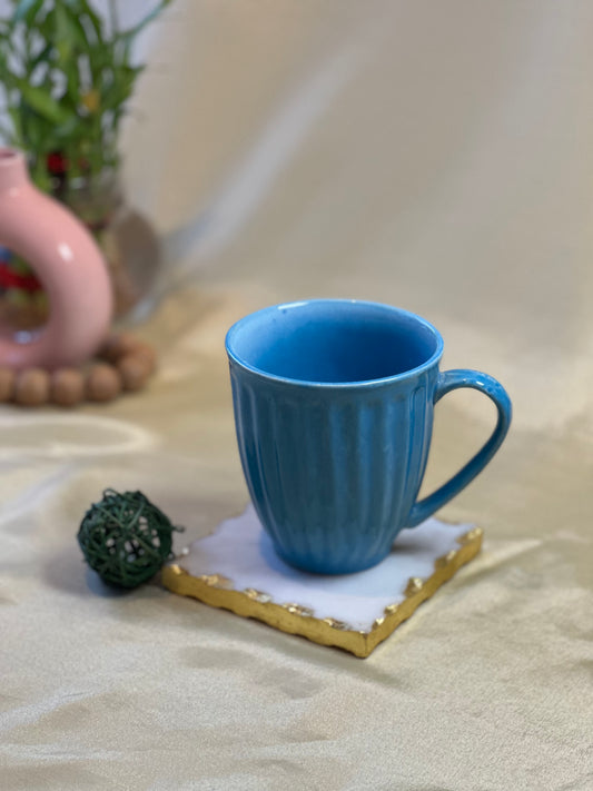 Aqua Blue Happy Mug