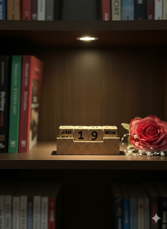 eco-friendly cork desk calendar for office and wfh workspace with branding option