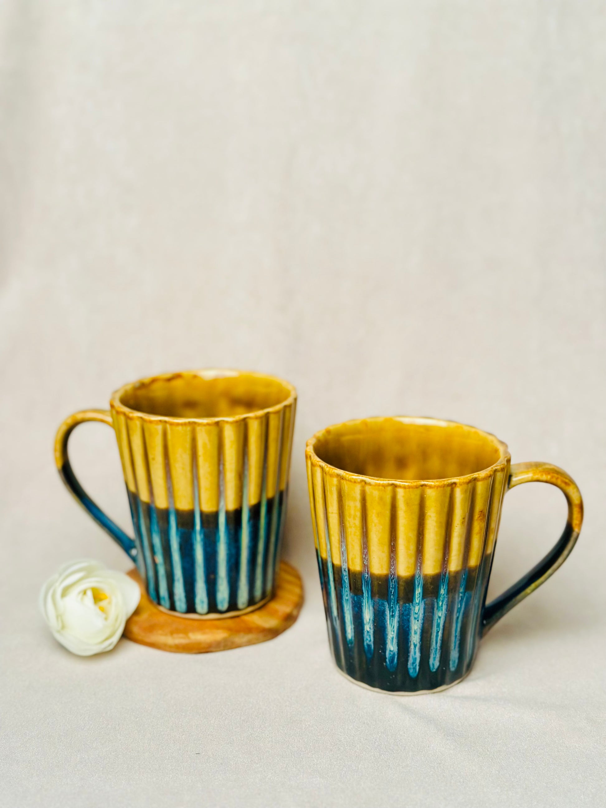 Mustard & Blue Ombre Mug - cozykutumbhstore