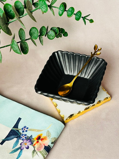 Ebony Elegance Square Bowls - cozykutumbhstore
