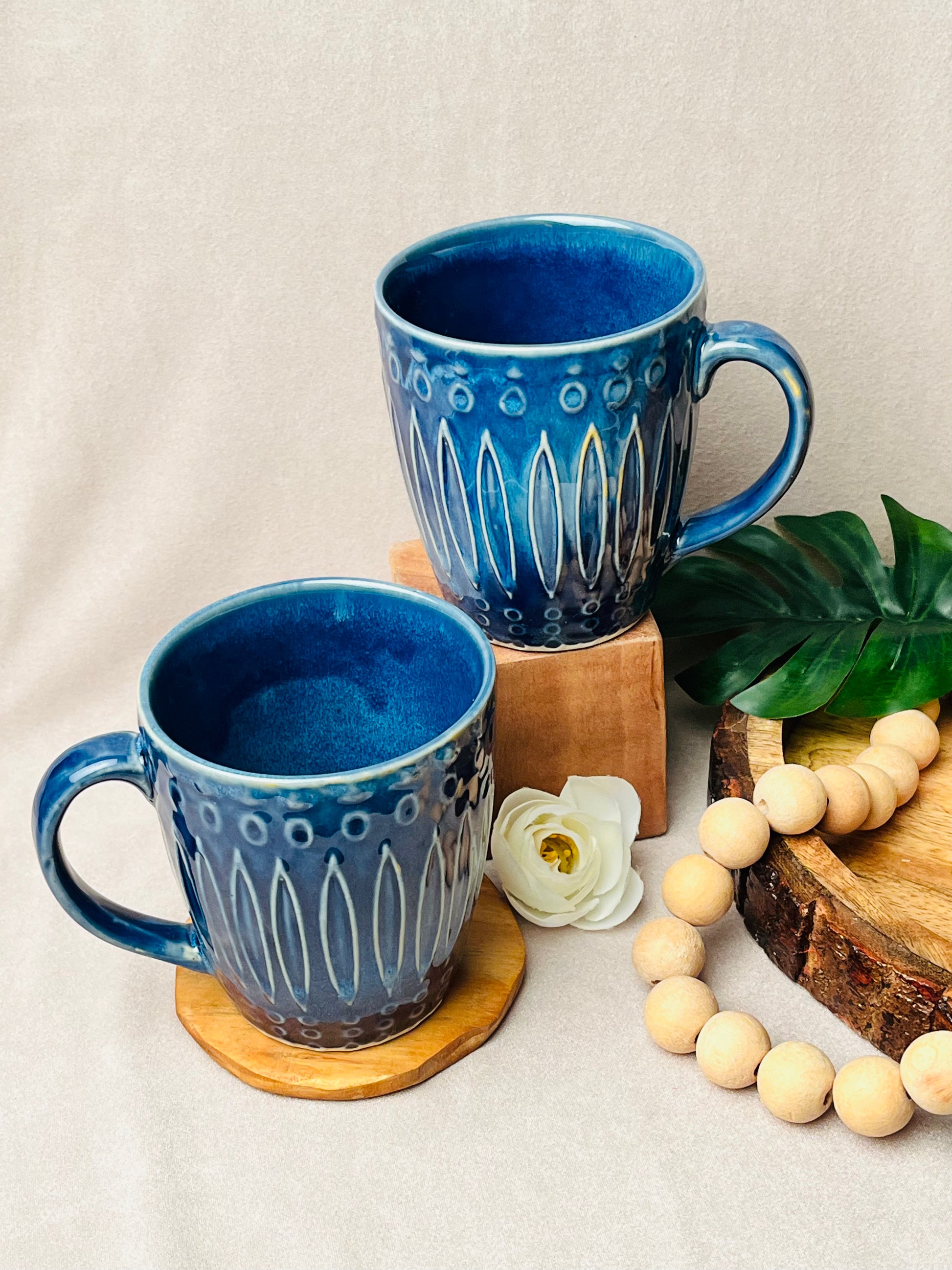 Elegant Blue Happy Mug - cozykutumbhstore