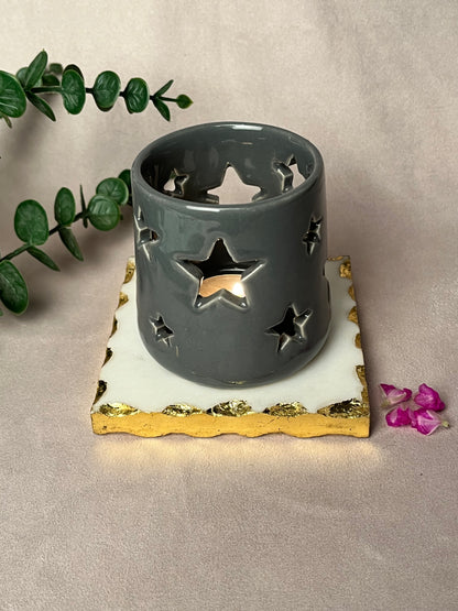 All Stars Grey Tealight Holder - cozykutumbhstore