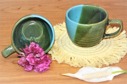 Demitasse Espresso Cups - Blue and Green - cozykutumbhstore